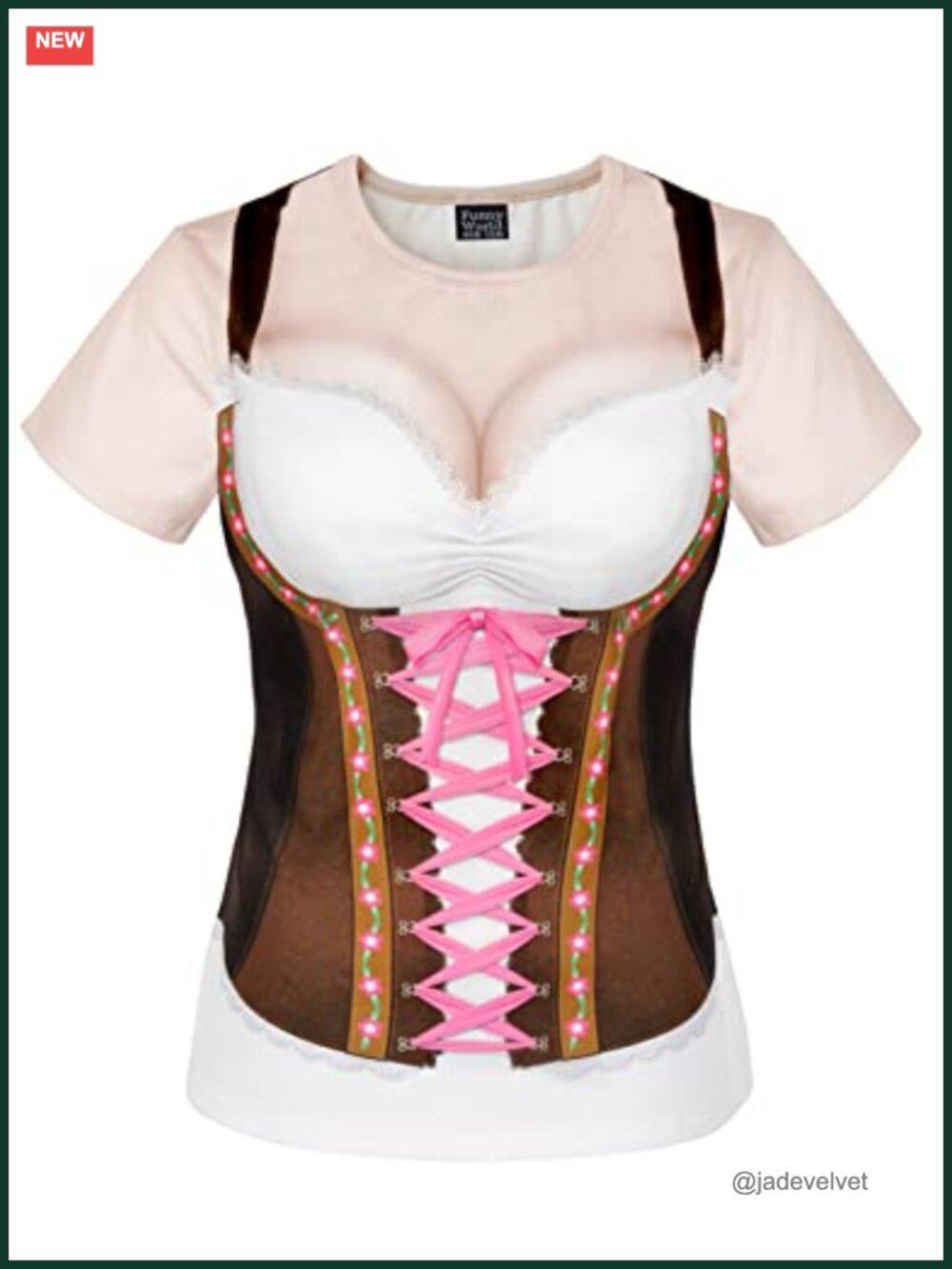 Women's Oktoberfest Novelty T-Shirt 3D Bavarian Dirndl Print Short Sleeve